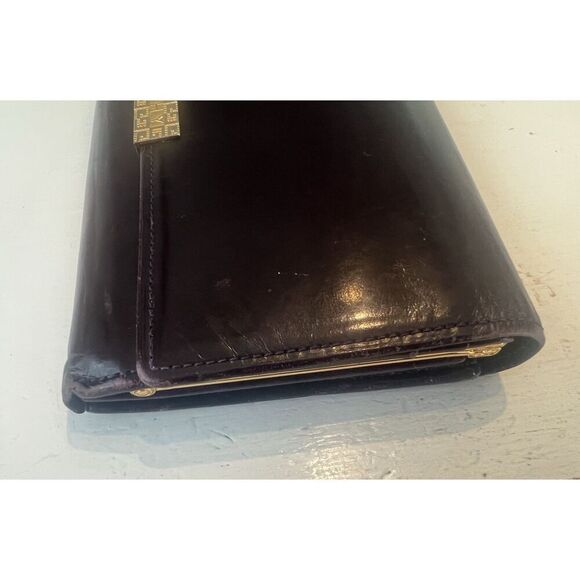 GIVENCHY Vintage Luxury Designer French Wallet Black Liquid LeatherGG Logo Large - Picture 10 of 15
